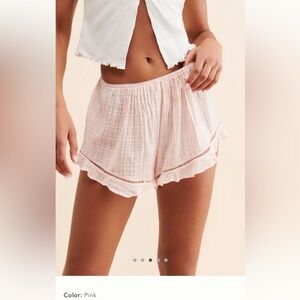 Anthropologie pink pintuck sleep shorts